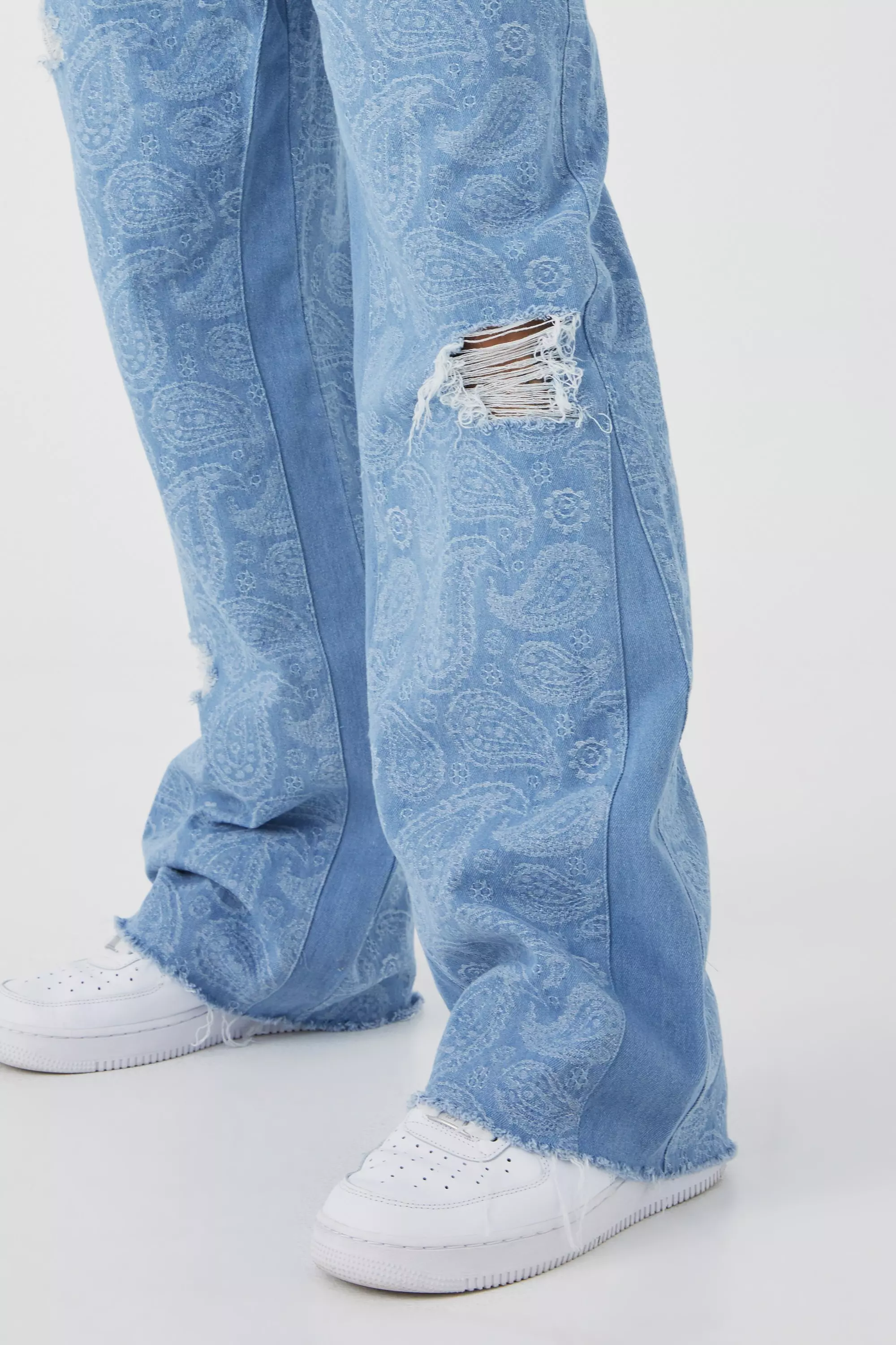 Relaxed Rigid Paisley Gusset Detail Jean
